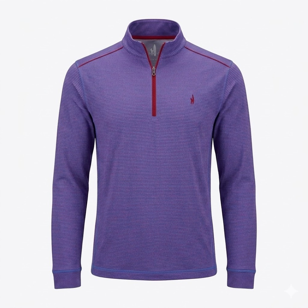 Johnnie-O Riptide Purple Striped Quarter Zip Pullover Mens Large L - CJ